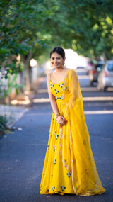 Mustard Butta Anarkali
